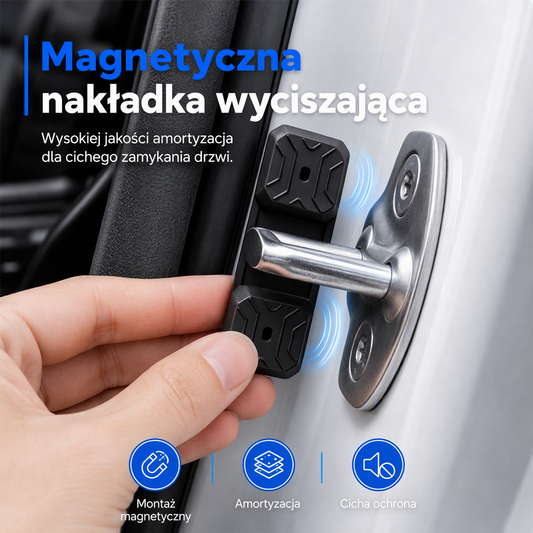 🚗 Zestaw 4 magnetycznych poduszek amortyzujących uderzenia drzwi samochodowych – wyciszają zamykanie drzwi i chronią karoserię✨