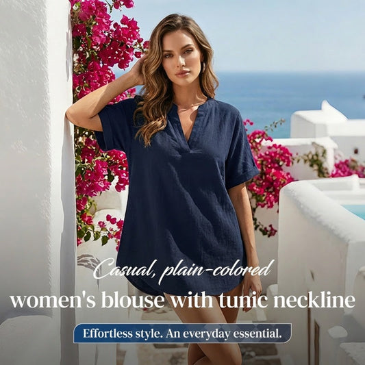 🌸 WYPRZEDAŻ WIOSENNA – 50% ZNIŻKI! 👕 Modna bluzka w jednolitym kolorze z krótkim rękawem ✨🌿💖