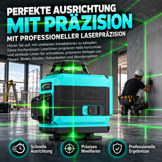 📐🔦Laserowa poziomica 360 stopni do użytku na zewnątrz – do prac budowlanych i układania płytek📐✨