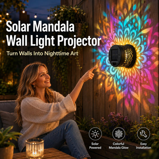 Solarna lampa ścienna Mandala