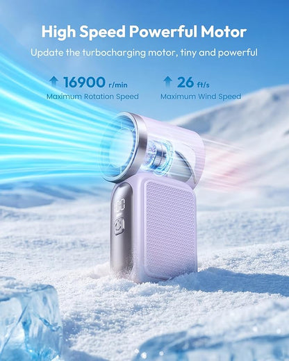 🌀🔥 Mini wentylator ręczny (wyświetlacz LED / 5 prędkości) – szybkie ładowanie przez USB, kieszonkowy – płatność przy odbiorze ✅