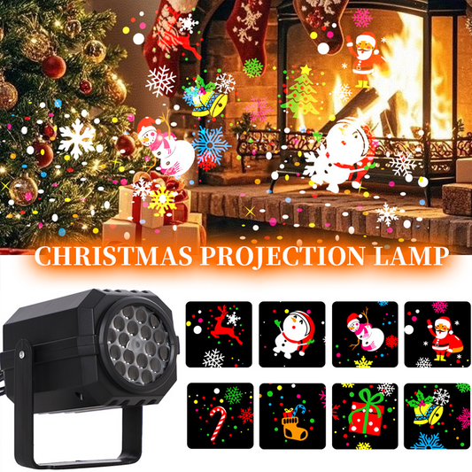 Obrotowy projektor LED z motywami świątecznymi🎄