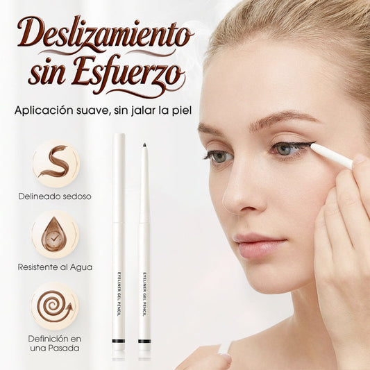 👁️ Wodoodporny eyeliner w żelu o długotrwałym działaniu ✍️ | Ultracienka końcówka 2 mm i kremowa formuła odporna na rozmazywanie ✨ | Precyzyjna kreska bez transferu do 12 godzin (2 kolory) 🖤💧