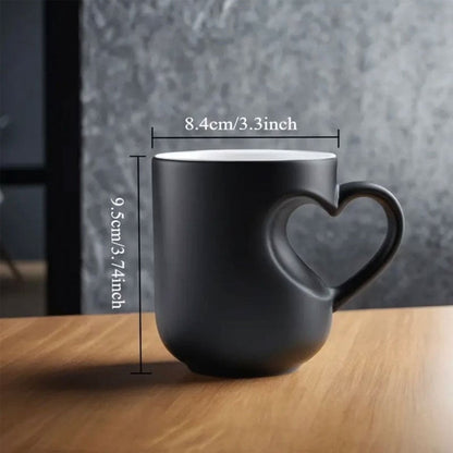 ☕Kubek ceramiczny z uchwytem w kształcie serca, zmieniający kolor – idealny na Walentynki ❤️