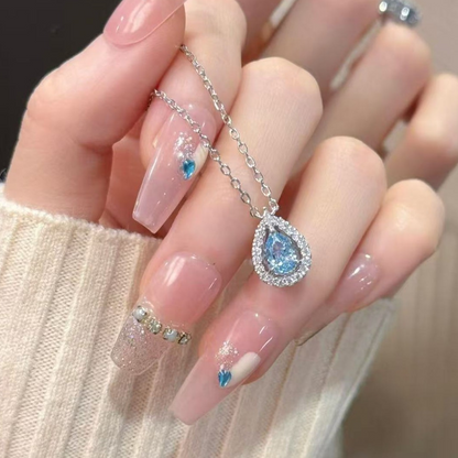 ✨Elegancki naszyjnik damski w kształcie łezki w kolorze niebieskim