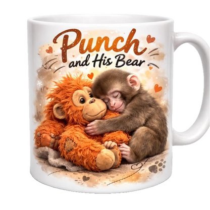 Kubek ceramiczny z uroczą małpką „Punch and His Bear”