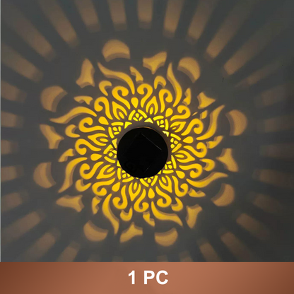 ☀️ Solarna lampa mandala do ogrodu i na taras – 2 w 1: lampa podłogowa i ścienna – Ozdobna dekoracja świetlna w stylu vintage – Odporna na rdzę i trwała ✨🪴🏡