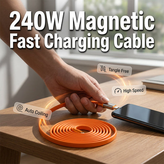 Kabel magnetyczny typu C o mocy 240 W z automatycznym nawijaniem