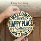 Metalowy napis w stylu vintage „Happy Place”
