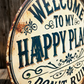 Metalowy napis w stylu vintage „Happy Place”