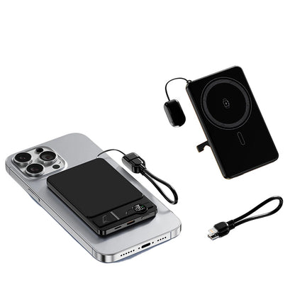 Magnetyczny powerbank 3 w 1 z bezprzewodowym ładowaniem i podstawką