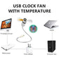 ⏱️Zegar LED z wentylatorem USB -⚡Chłodno i wygodnie