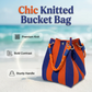 👜 Torba wiadro pleciona – 50% ZNIŻKI! BESTSELLER! OFERTA LIMITOWANA!☀️✨ Dzianinowa, lekka i pojemna – idealna na wakacje, plażę i codzienne stylizacje. Modny design, wygodne noszenie – sprawdzi się jako torba na ramię i do ręki. Twój letni must-have!