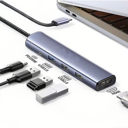 Przenośny hub USB-C 5 w 1 z wyjściem HDMI 4K