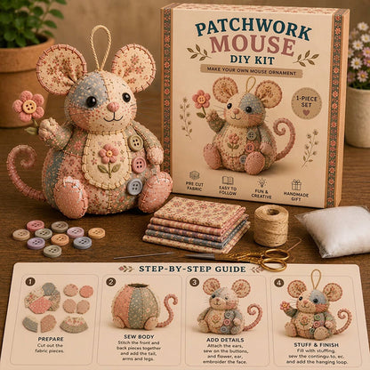 Zestaw do szycia pluszowej myszki DIY w stylu vintage