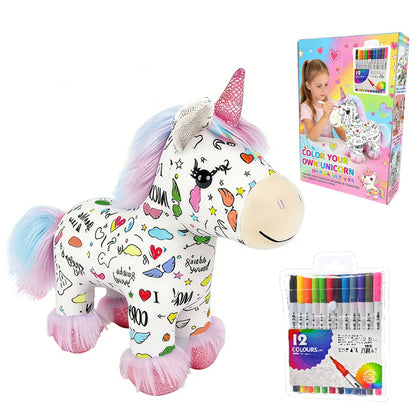🦄 Magiczny jednorożec do kolorowania – wielokrotnego użytku, mazak w zestawie – Płatność przy odbiorze ✨