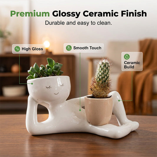 Nietuzinkowa ceramiczna doniczka do dekoracji biurka