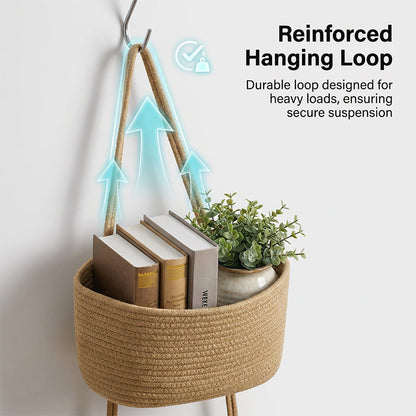 🧺 OGRANICZONA OFERTA – 50% ZNIŻKI! ✨ Wiszący organizer do przechowywania – 3-poziomowy, styl boho, oszczędzający miejsce 🏡