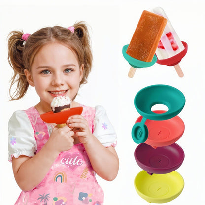 Silikonowe uchwyty na lody na patyku i lody w rożku zapobiegające kapaniu (4 szt.)