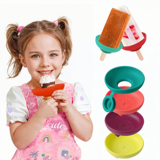 Silikonowe uchwyty na lody na patyku i lody w rożku zapobiegające kapaniu (4 szt.)