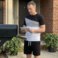 Męski komplet z koszulką T-shirt w kontrastowych kolorach i szortami