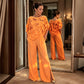 Damesjumpsuit met gesmokt en geplooid detail