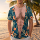 Męski śmieszny t-shirt z nadrukiem 3D z owłosioną klatką piersiową