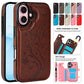 Eleganckie kwiatowe etui na telefon z uchwytem na karty