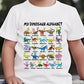 Dziecięcy T-shirt z nadrukiem dinozaurów i liter