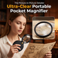 Portable Pocket Magnifier with Folding Protective PU Leather Case