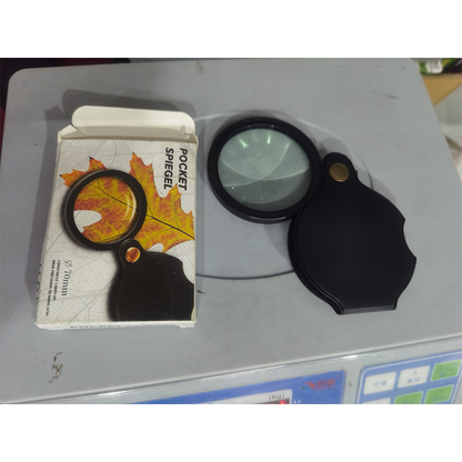 Portable Pocket Magnifier with Folding Protective PU Leather Case