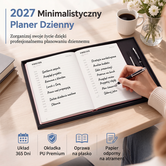 Minimalistyczny dzienny planer na rok 2027