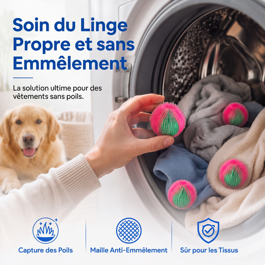 🧺🧼 50%! ✨Nylonowe kulki do prania wielokrotnego użytku, które zbierają kłaczki i włosy.
