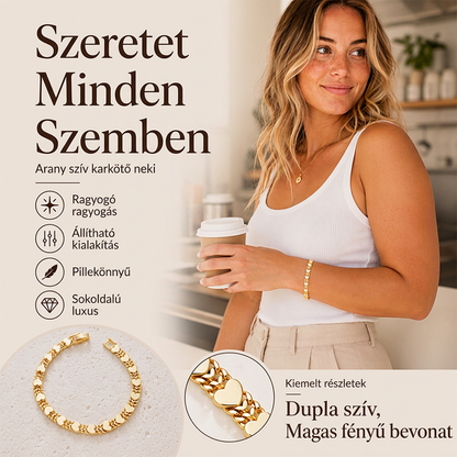 💖Elegancka bransoletka z ogniwami w kształcie serca – romantyczny, wyrafinowany wzór ✨