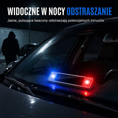 Zasilana energią słoneczną samochodowa symulowana lampka ostrzegawcza antywłamaniowa