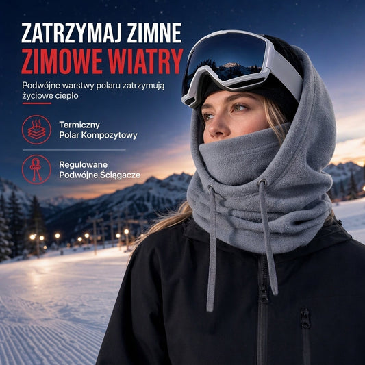 Zimowa, ocieplona kominiarka narciarska na wypady na zewnątrz