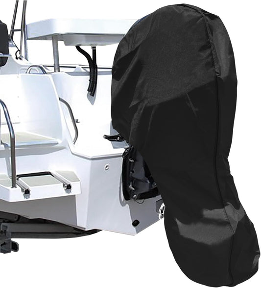 ⌛️Oferta ograniczona czasowo! ❄️Całkowicie pokrywający pokrowiec na silnik łodzi wykonany z tkaniny Oxford 420D 🚤 – chroń swój silnik zaburtowy przed deszczem, śniegiem i promieniowaniem UV, bez potrzeby używania narzędzi 🛡️