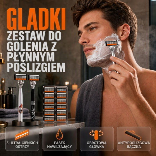 🪒 Zestaw maszynek do golenia na rączkę z 6 ostrzami – delikatne golenie dzięki wyważonemu metalowemu uchwytowi ✨