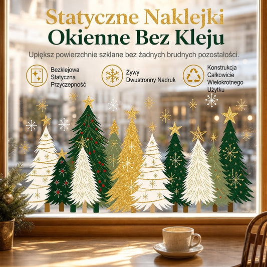 Zestaw 3 świątecznych naklejek na okna