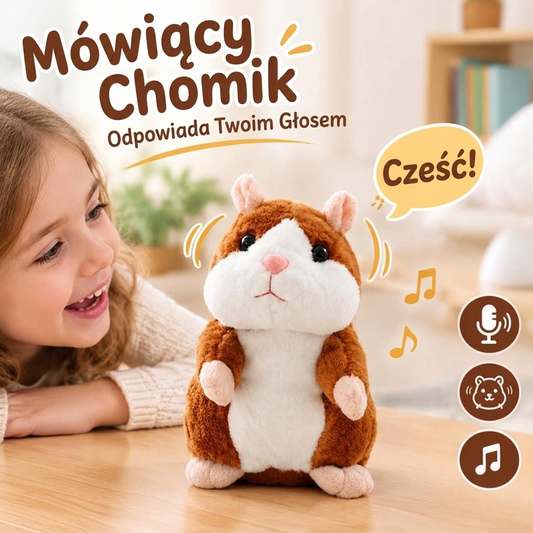 🐹🎁TERAZ -50%! Interaktywna pluszowa zabawka – gadający chomik, powtarza Twoje słowa, automatycznie potrząsa głową, zabawna i edukacyjna zabawka dla dzieci oraz rozrywki imprezowej