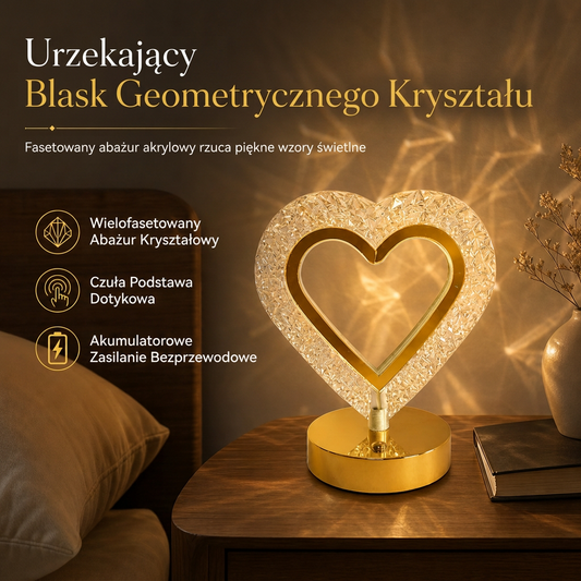 Geometryczna lampa nocna kryształowa: sterowanie dotykowe, 3 kolory, ładowanie przez USB, delikatne światło do sypialni