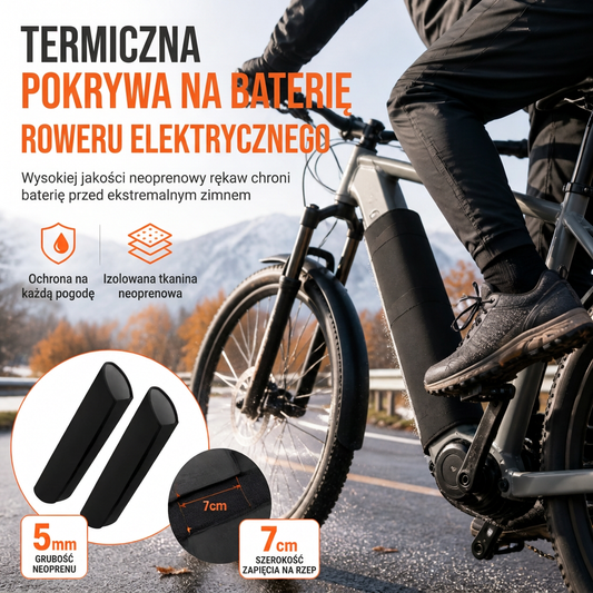 🚲 Pokrywa na akumulator roweru elektrycznego – 5mm izolowany rękaw z neoprenu termicznego