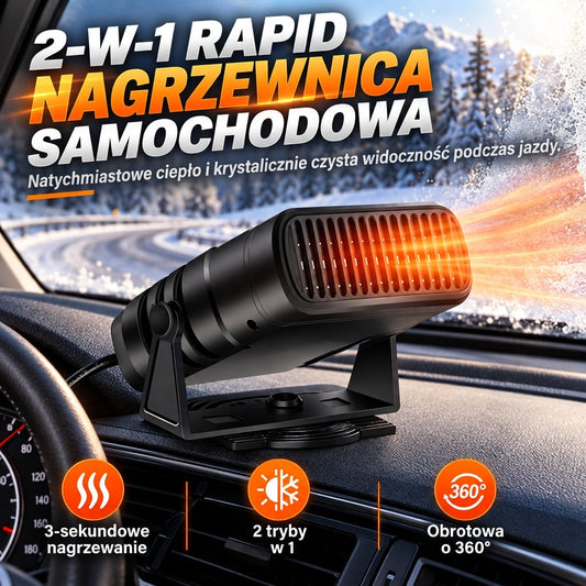 Przenośny samochodowy rozmrażacz 12V/24V z funkcją oczyszczania powietrza do pojazdów