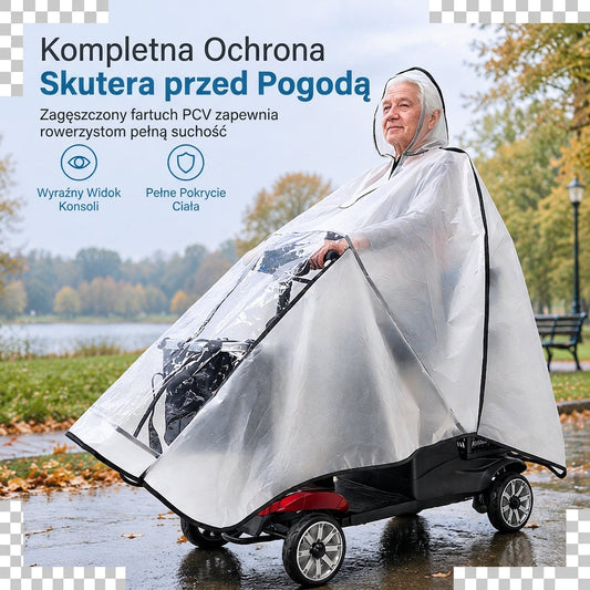 🌧️ Pokrowiec przeciwdeszczowy do skuterów inwalidzkich – w pełni pokrywający, wodoodporny daszek z PVC