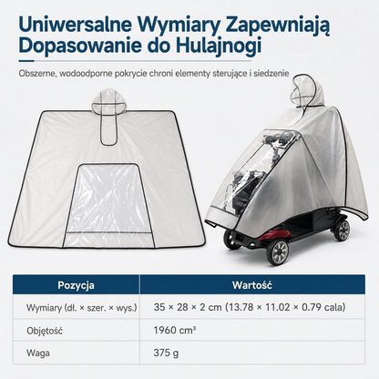 🌧️ Pokrowiec przeciwdeszczowy do skuterów inwalidzkich – w pełni pokrywający, wodoodporny daszek z PVC