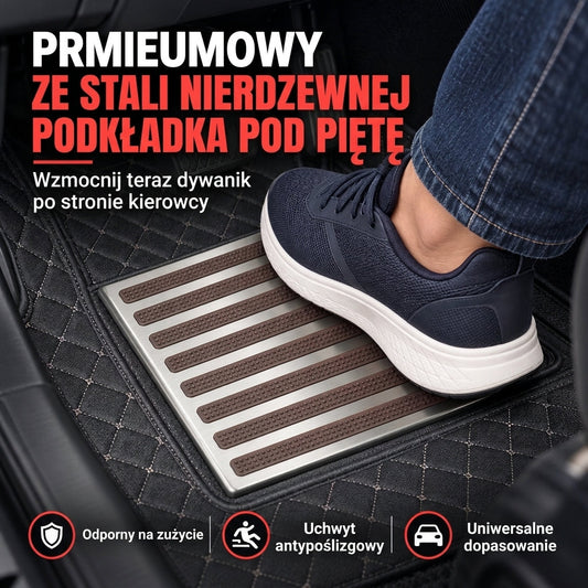Uniwersalna, odporna na zużycie nakładka na piętę do dywaników samochodowych