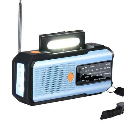 Radio alarmowe z panelem słonecznym i korbką 🔦📻🔋